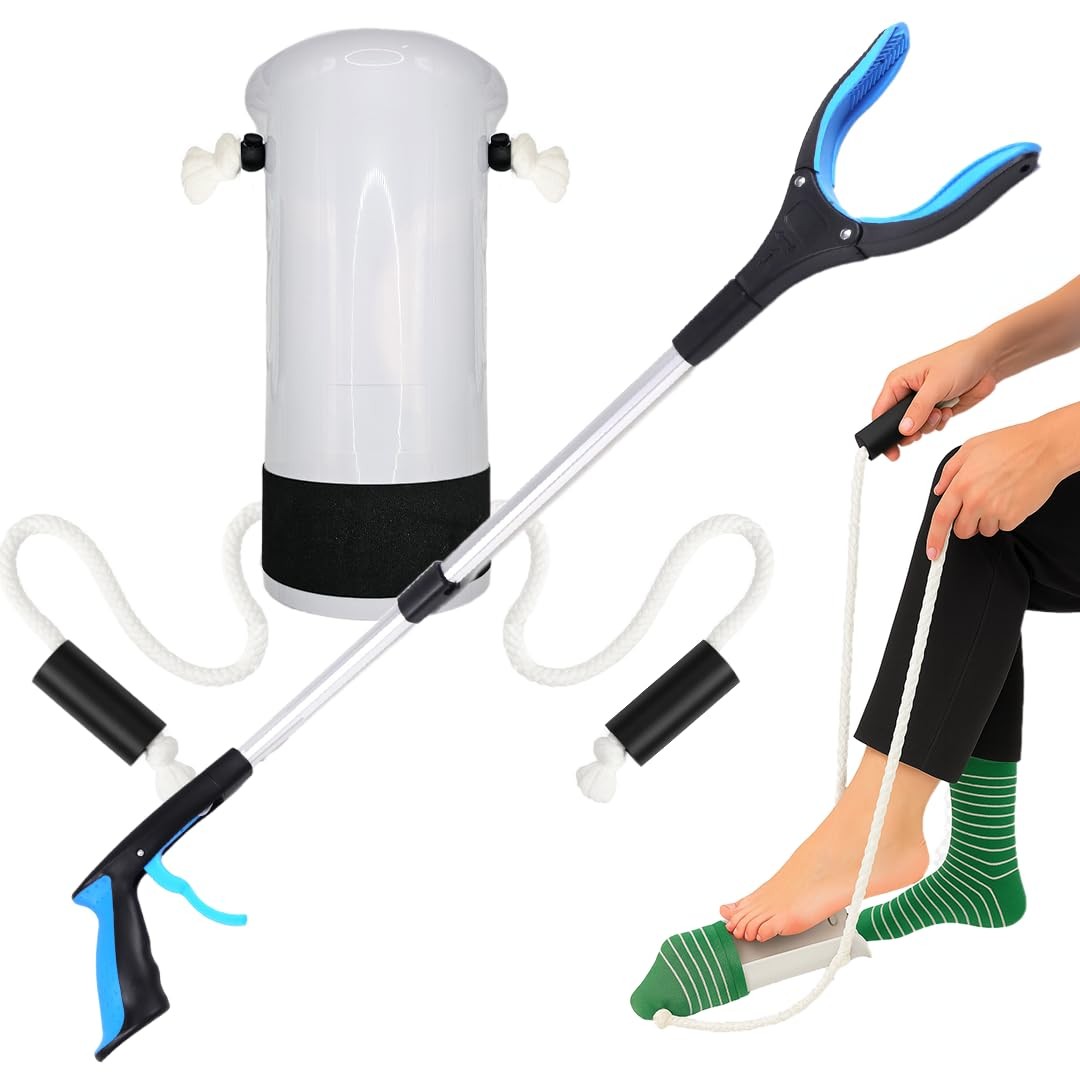 Sock Aid Kit with 32″ Reacher Grabber for Seniors, Mobility Support