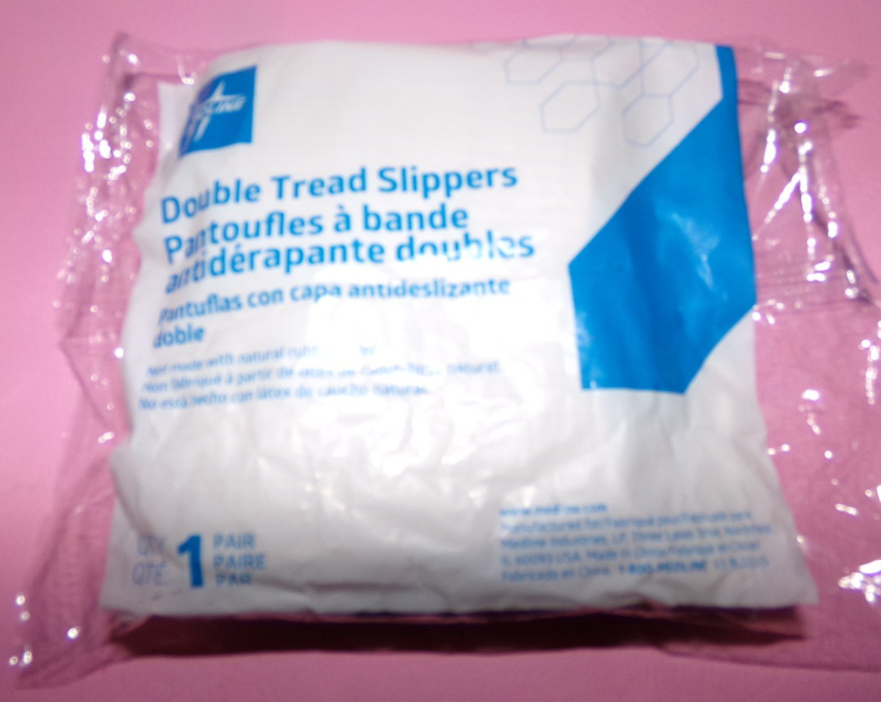 Sealed Medline Double Tread Slippers Socks Beige Size XL 1 Pair