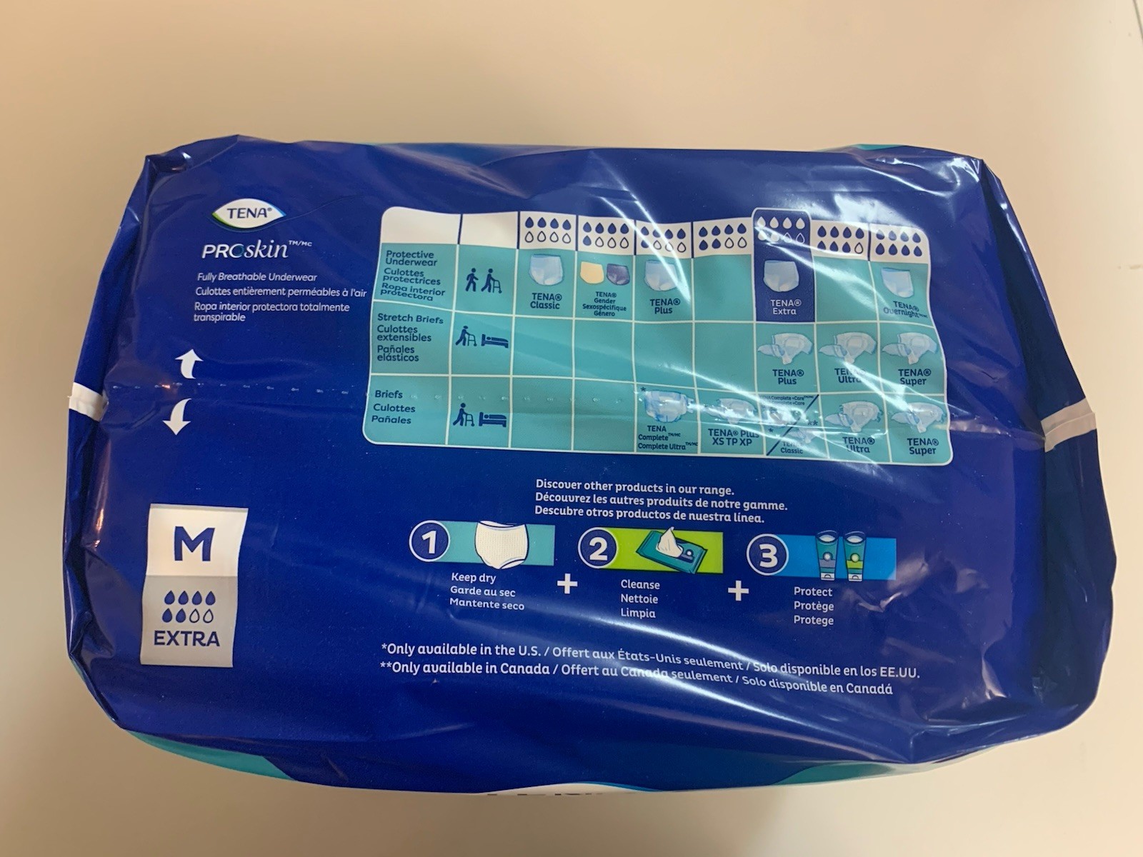TENA ProSkin Extra Breathable M Unisex Incontinence Underwear 8 Bags 128 Total