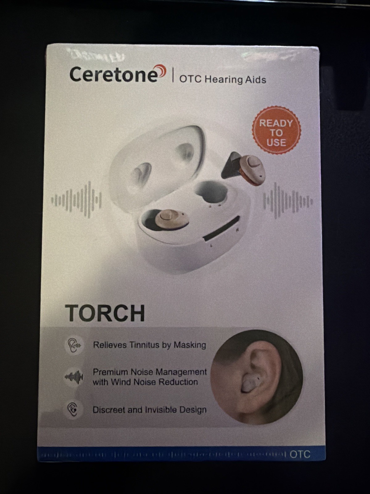 NEW Factory Sealed Ceretone TORCH OTC Hearing Aids – Beige Model CE-A18A