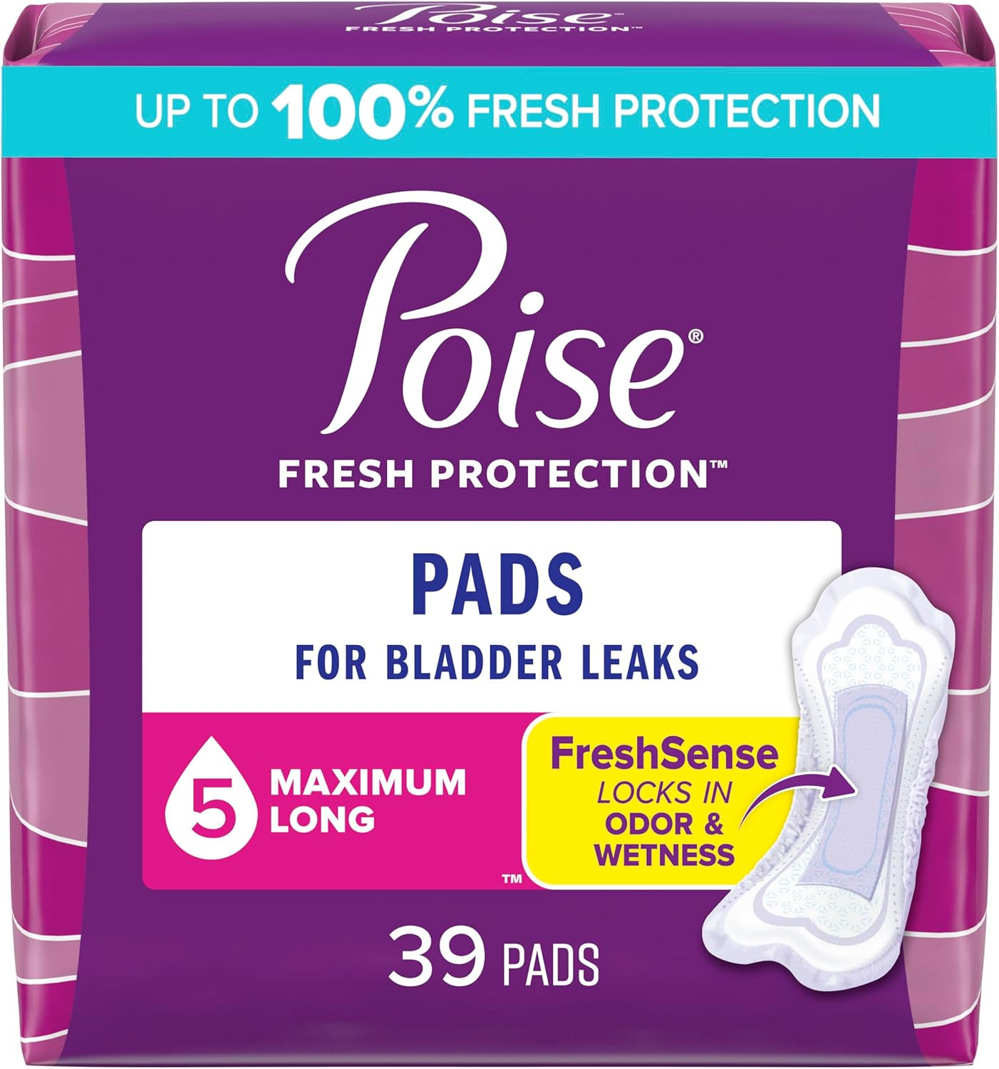 Max Lng W/Ult Soft Size 39Pc Max Long Pads W/Ultra Soft Side Shields 39Ct