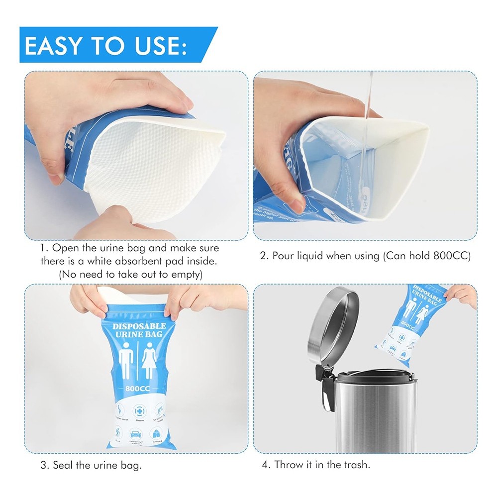 Disposable Urine Bag,24 PCS Pee Bags for Travel for Women/Men, 800ML5315
