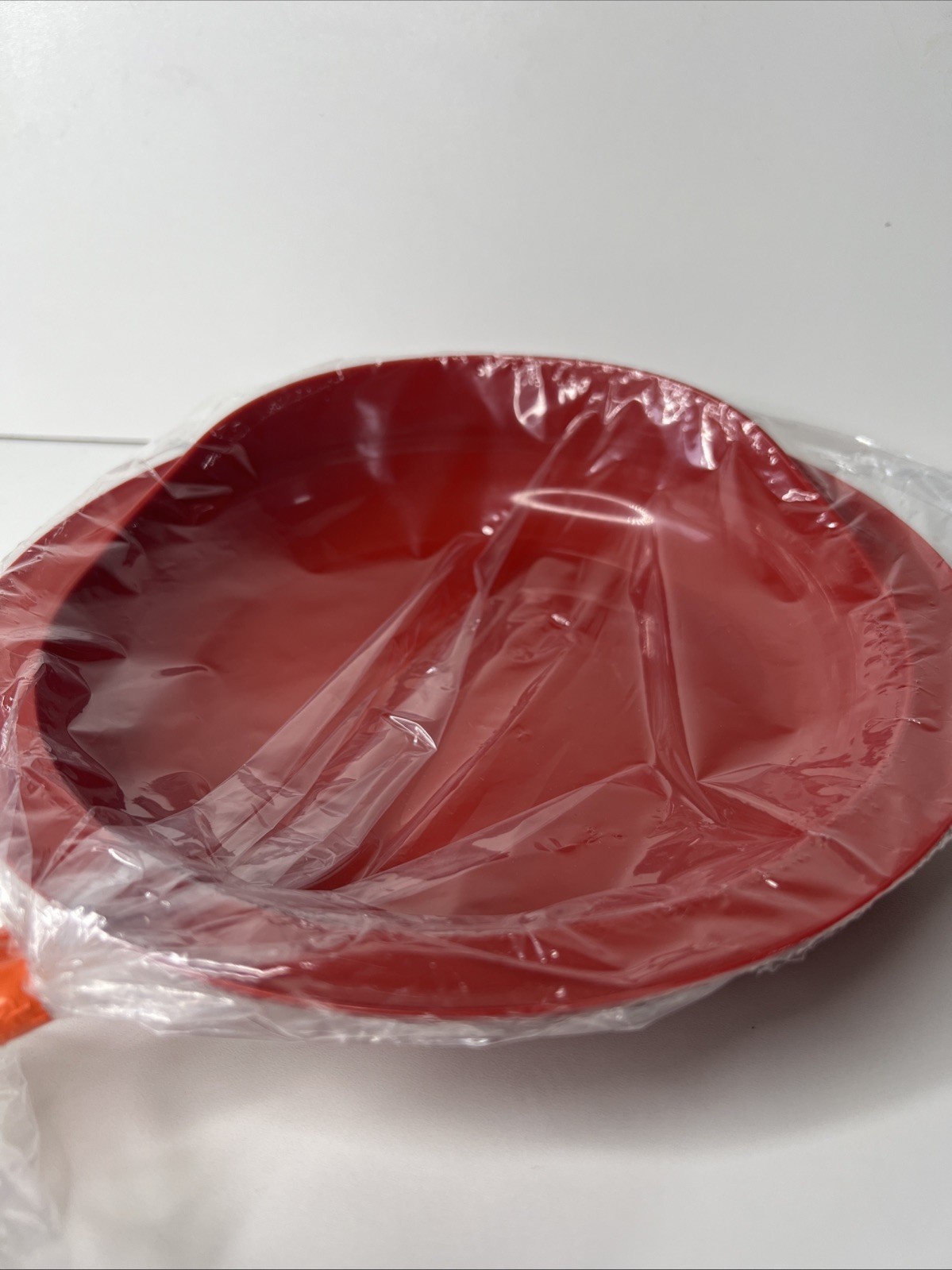 2 Pack Red High Sided Scoop Dish Plates Senior Eating Aide Plate AliMed New