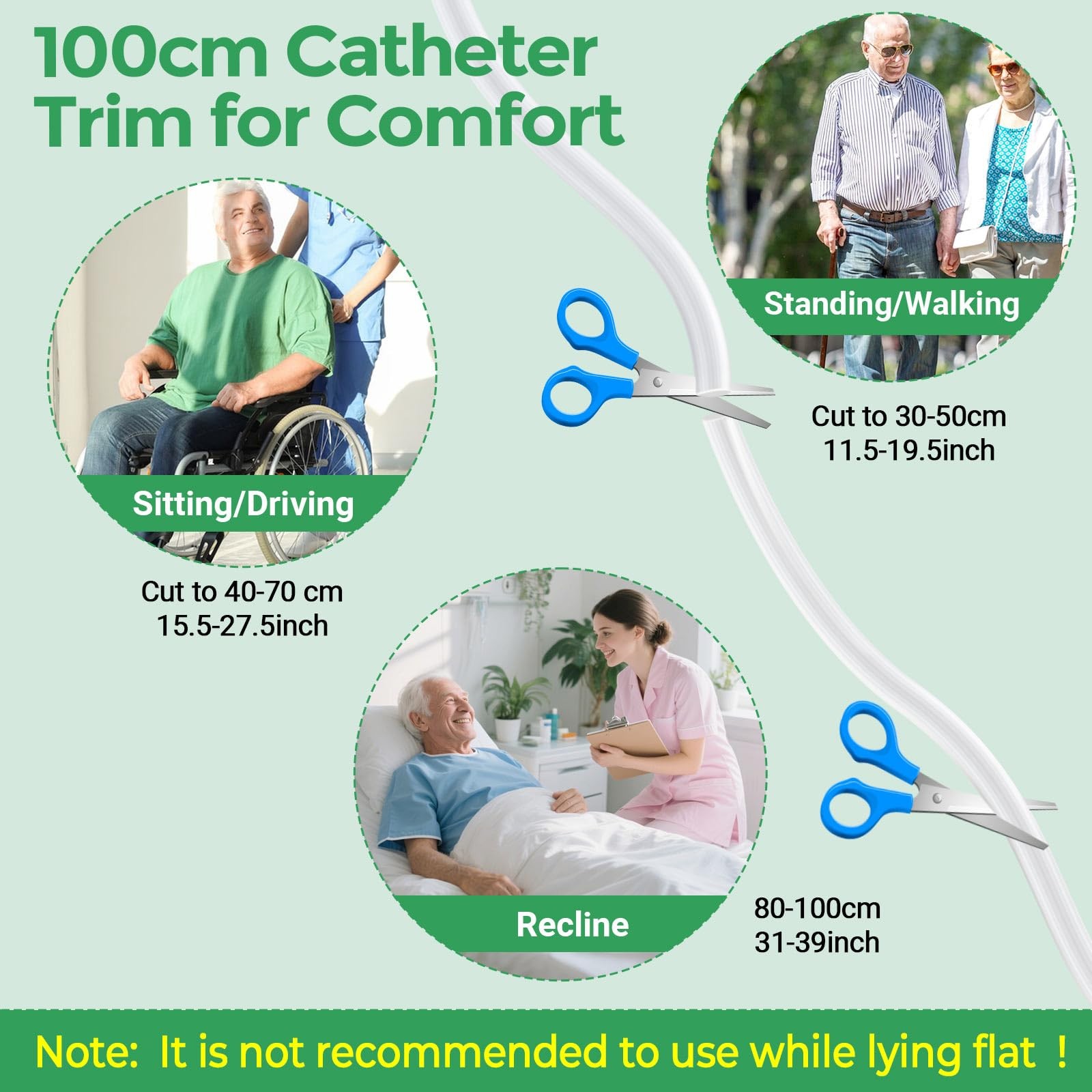 Condom Catheters for Elderly Men Age 80, External Catheter with 2 Urine Colle…