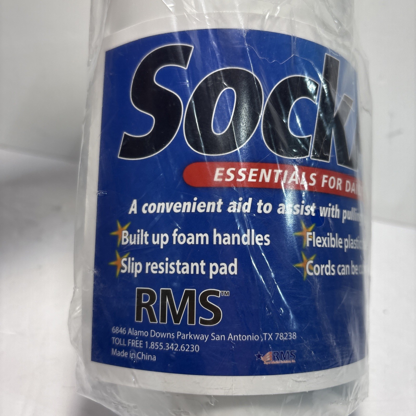 RMS Deluxe Sock Aid, Socks Helper Tool with Foam Handles and Slip Resistant Pad