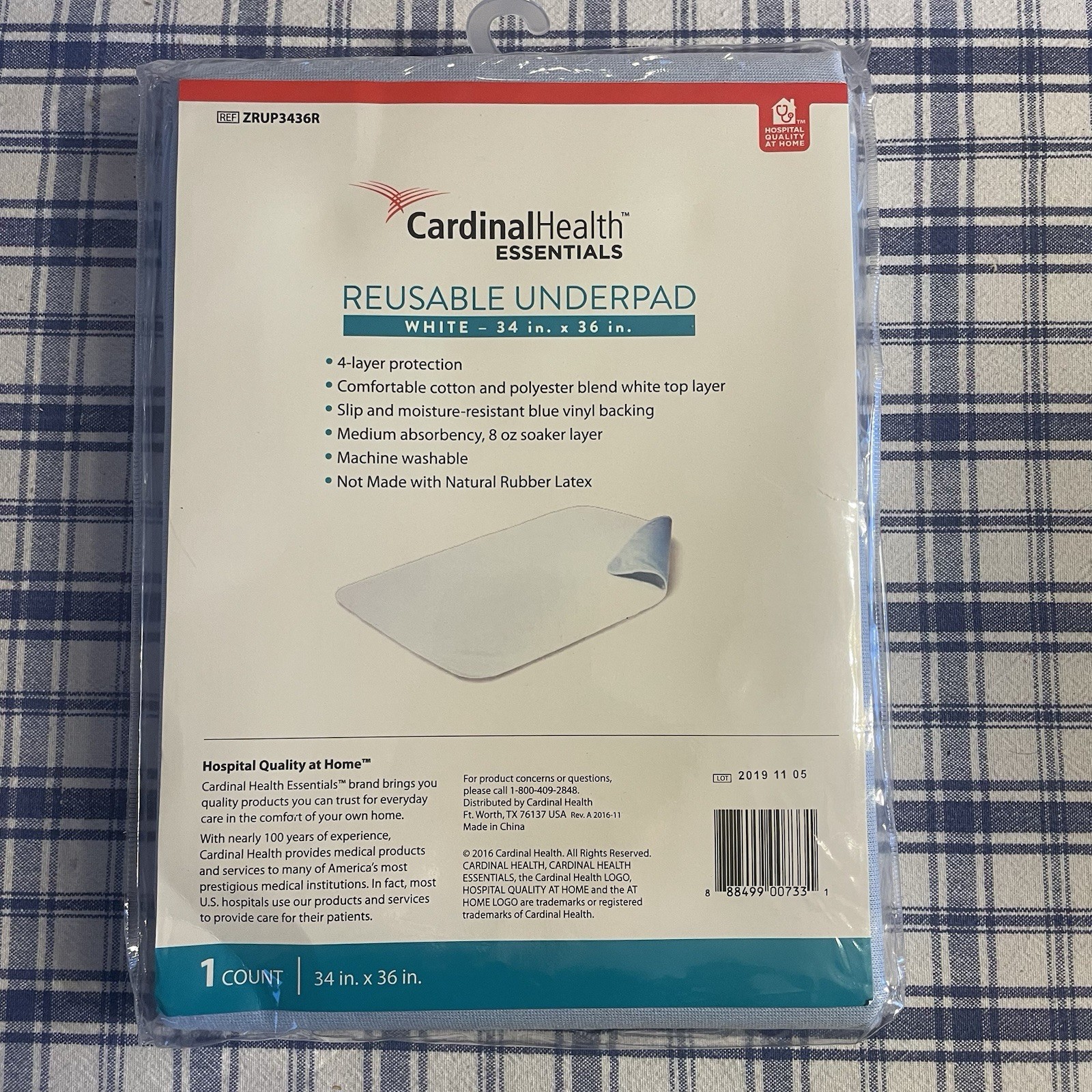 2 Cardinal Health Essentials 34”x36” Reusable Underpad Bed Pads Washable New