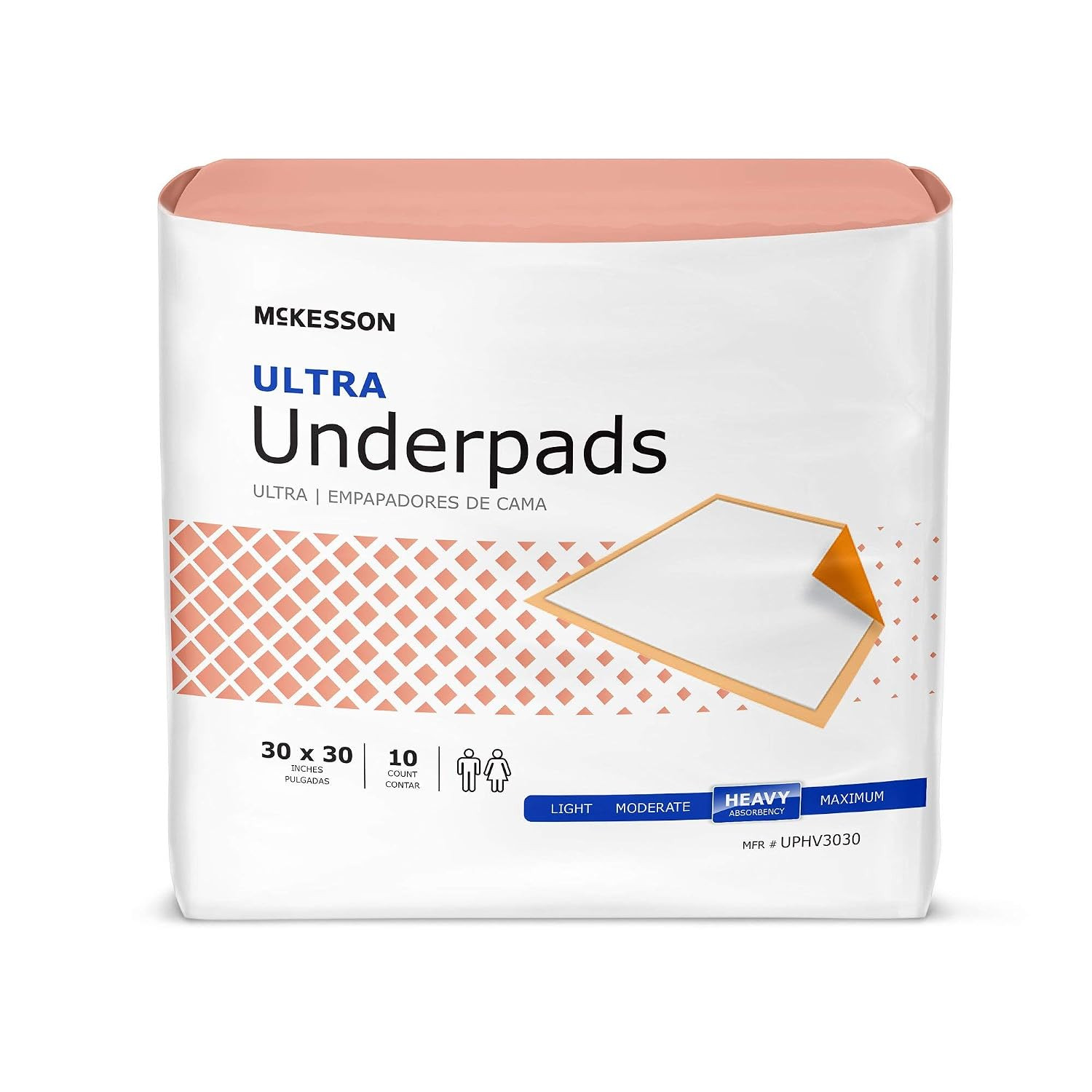 Incontinence Bed Pads Heavy Absorbency Disposable Underpads 30X30 10 Ct Adults