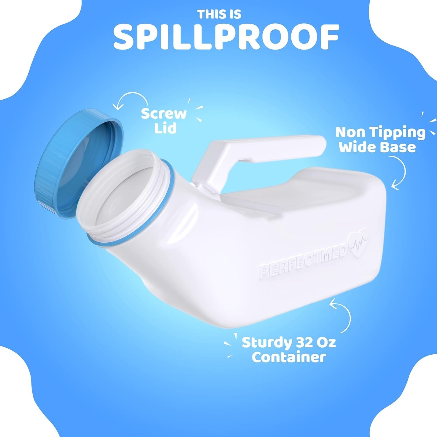 Sturdy 32 oz Spill-Proof Urinal – Perfect for Convenient Travel & Road Trips