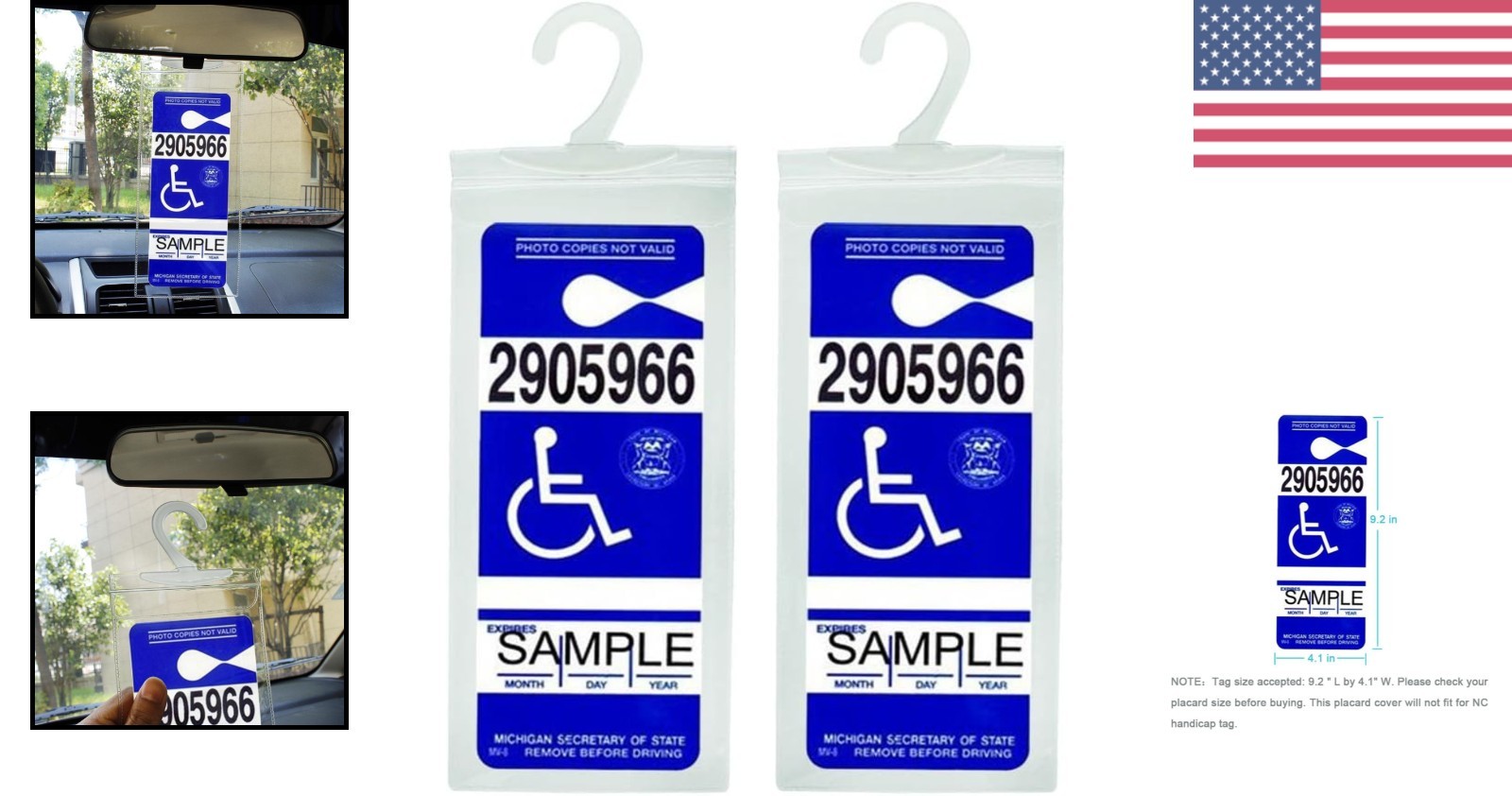 Transparent Disabled Parking Permit Holder Set of 2 – Durable Protection