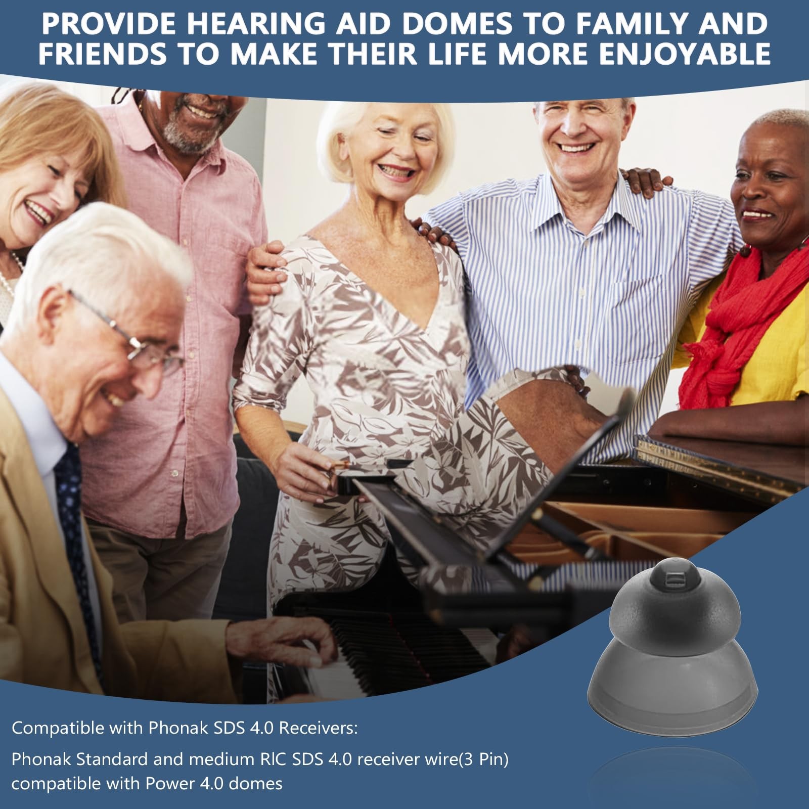 20pcs Phonak Power Hearing Aid Domes Medium 4.0 Size, 20 Pcs