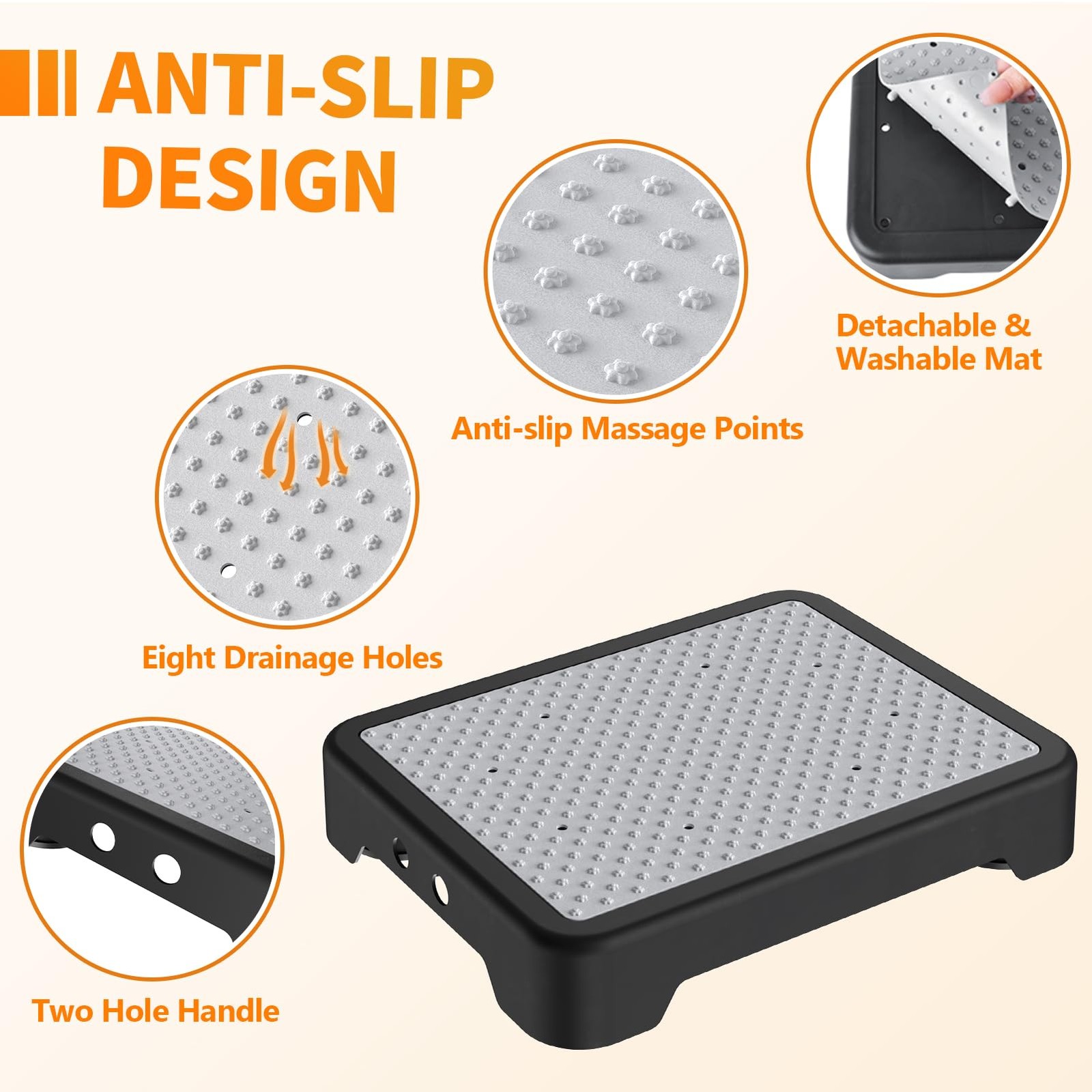 Step Stools for Adults, Portable Safety Step Platform for Seniors Small Plast…