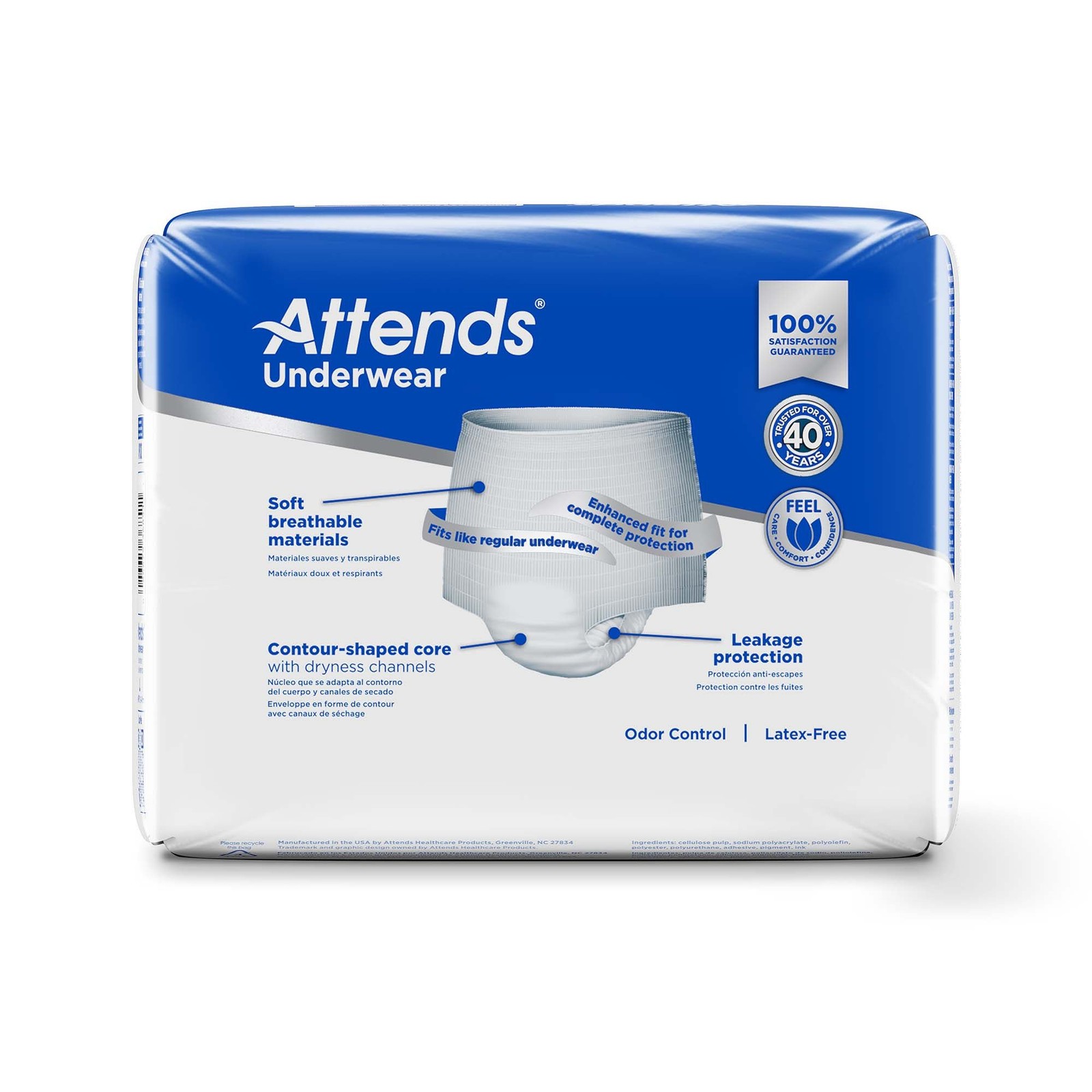 Attends Disposable Underwear Large Moderate 72 Ct