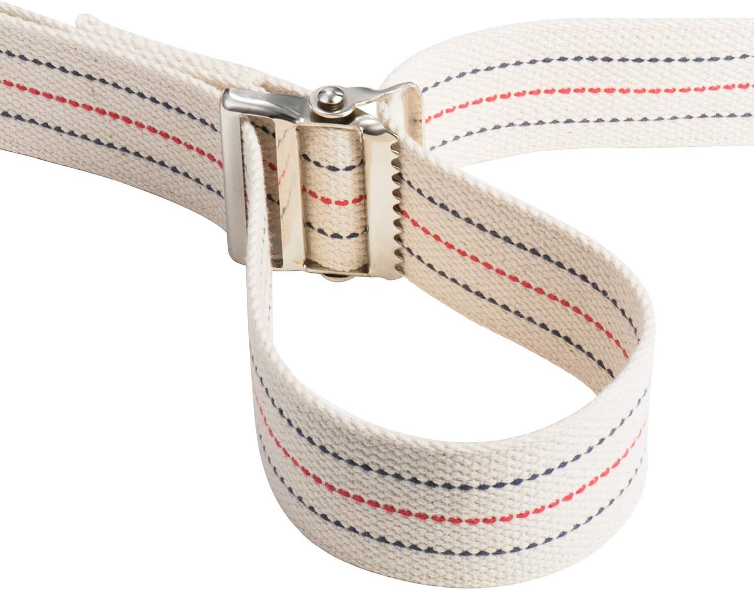 Comfortable 60-Inch Gait Belt in Beige Stripes – Ideal for Nurses and Therapists
