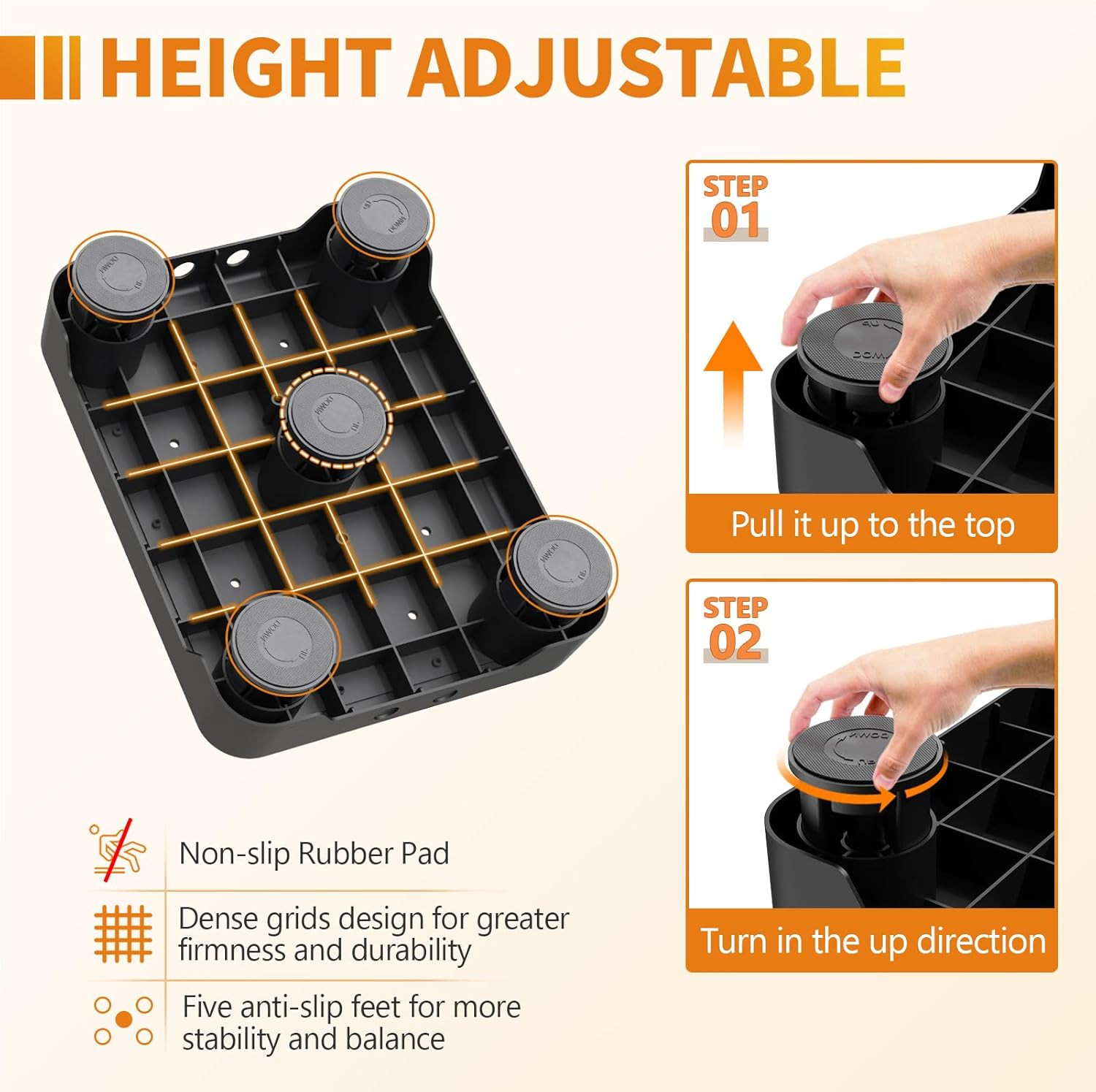 One Step Stools for Adults, Portable Safety Step Platform for Seniors Small Plas