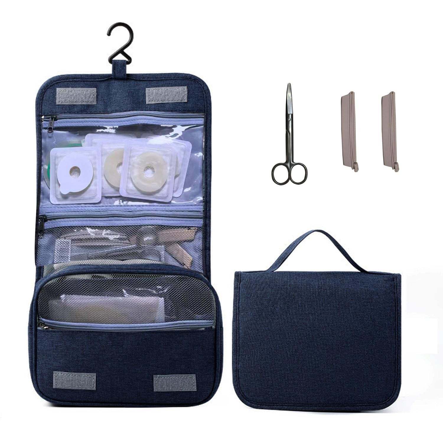 Ostomy Colostomy Travel Bag kit with Ostomy Scissors Hanging Organizer Bag fo…