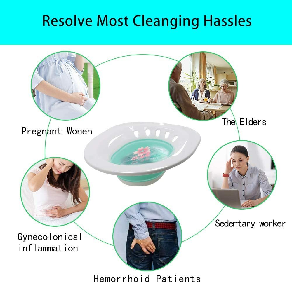Bath Tub Bidet Toilet Seat Folding Sitz Basin Pregnant Postpartum HemorrhoidCare