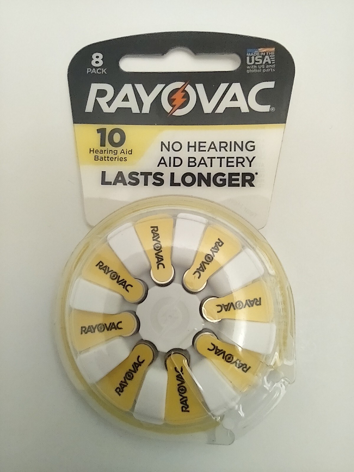 Rayovac Hearing Aid Batteries 8 Pack Size 10 Exp 12/2022