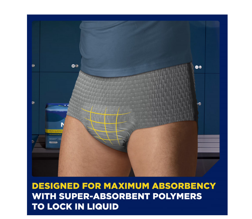 TENA Men Maximum Incontinence Underwear XXL 56 Count 55-66 Waist
