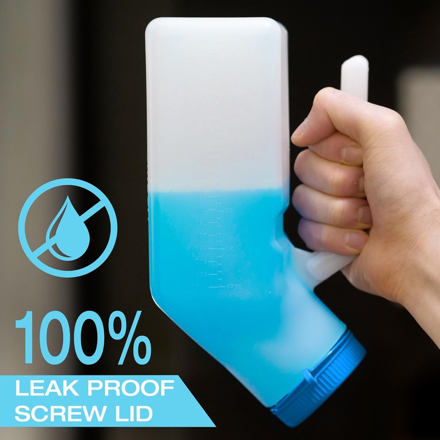 Urinals for Men Glow in The Dark Lid by Tilcare (3 Pack) – 32oz/1000mL Thick Pla