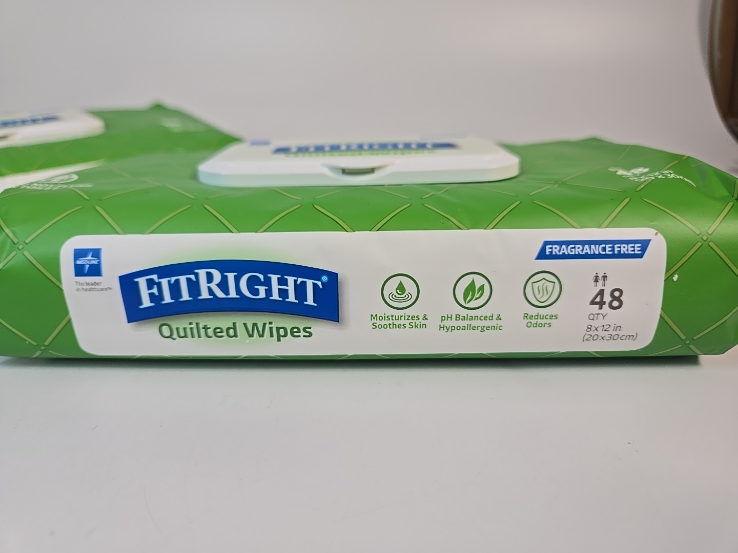 2 Packs FitRight Quilted Heavyweight Cleansing Cloths Adult Wipe Unscented Aloe