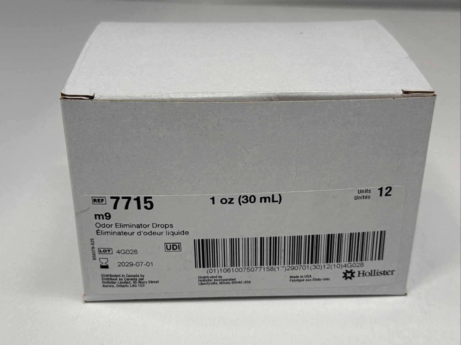 Box of 12 – Hollister 7715 m9 Odor Eliminator Drops Exp 07/2029
