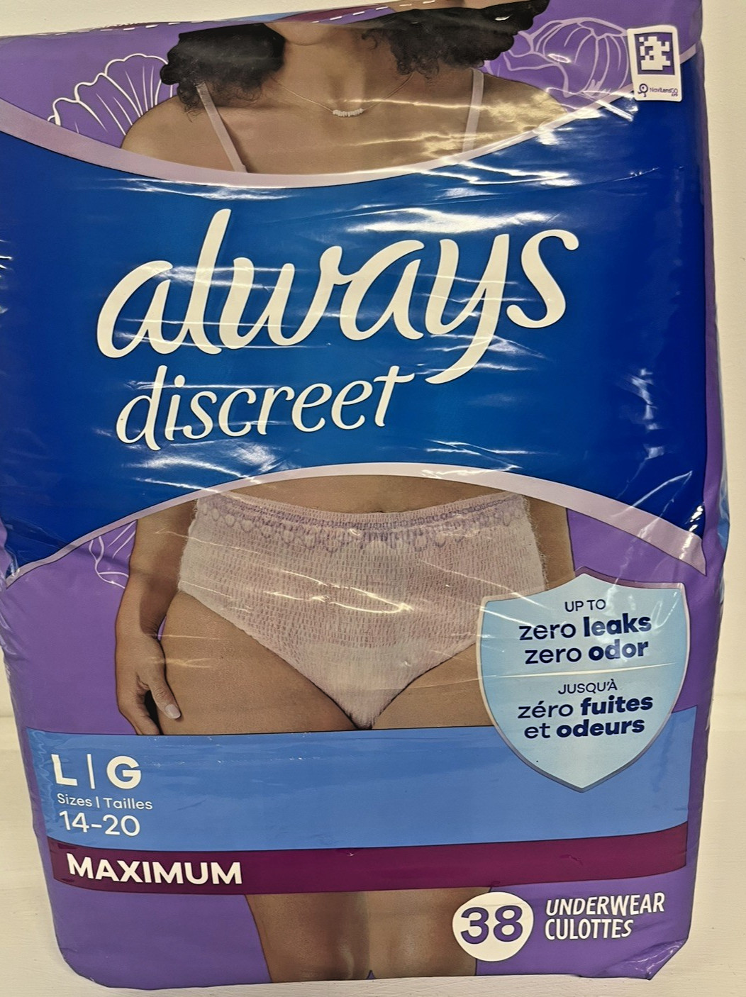 Always Discreet Maximum Underwear for Women Large 38 Count