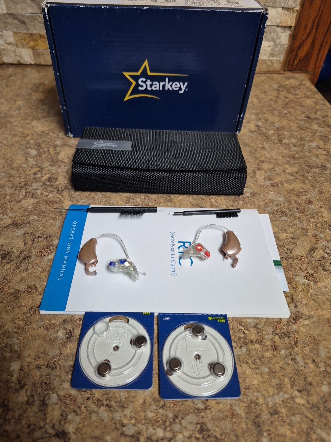 Starkey Digital RIC Hearing Aids Pair MUSE i2400+Battery Powered+Telecoil+Case