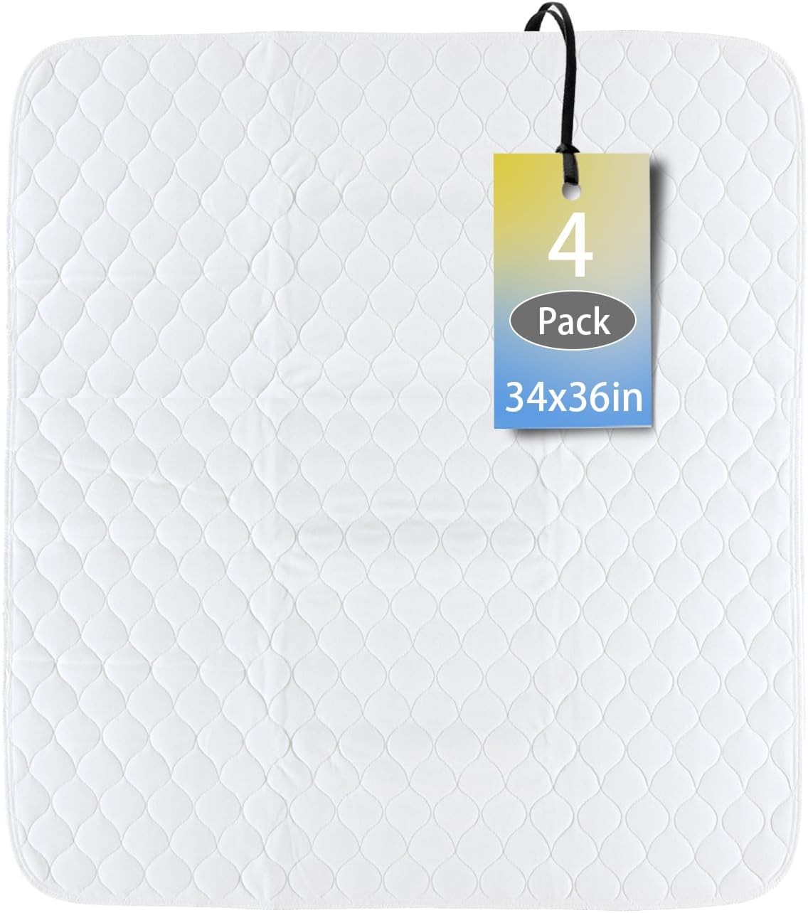 Waterproof Reusable Incontinence Bed Pads 34×36 Inch (Pack of 4), White
