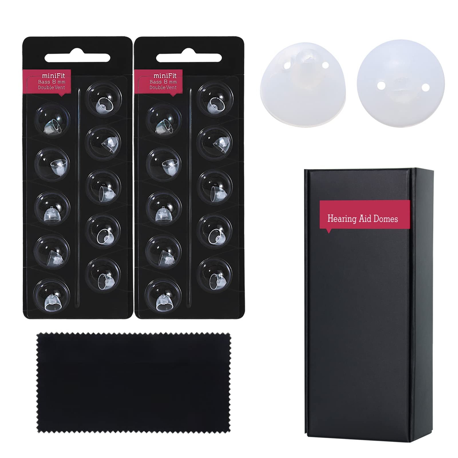 Hearing Aid Domes Double Vent Bass Domes for Oticon MiniFit Replacement 2Pk