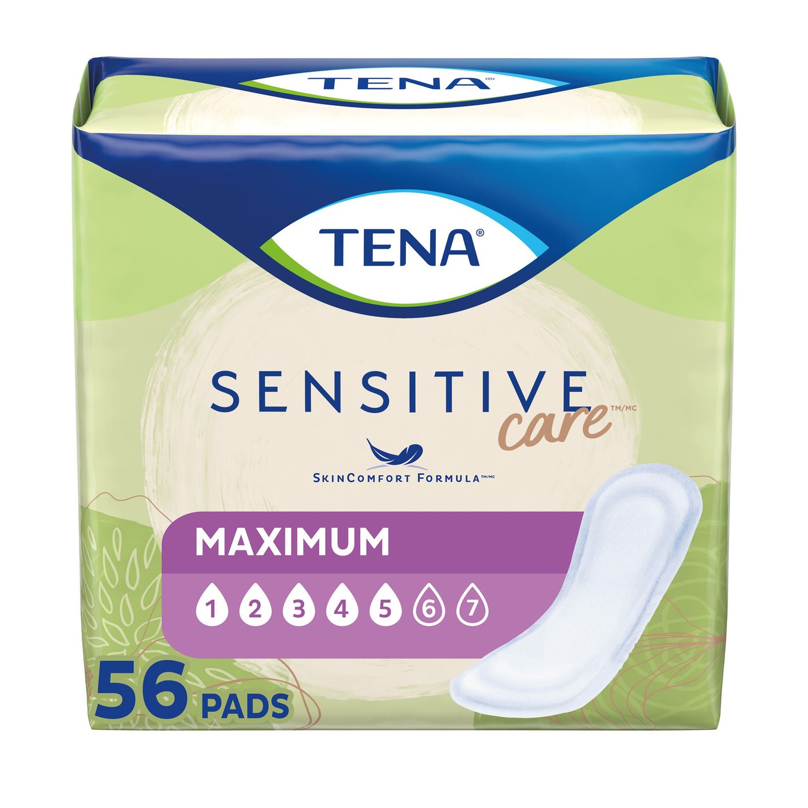 TENA Incontinent Pad 13″ L Regular Length 56 Ct