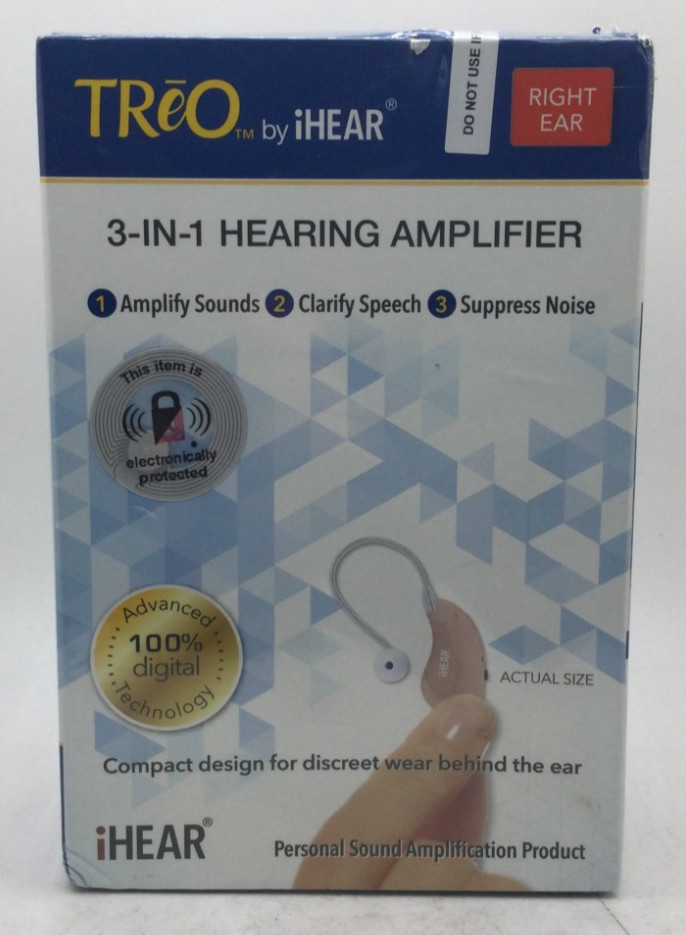TReO by iHEAR 3-in-1 HEARING AMPLIFIER (RIGHT EAR) Amplify Sound Clarify Speech