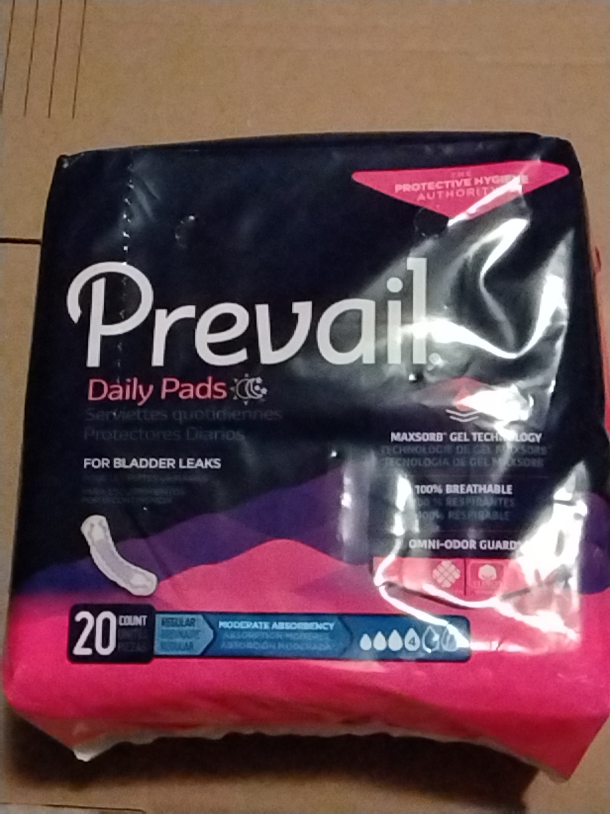 Prevail Daily Pads 20 Count Packs Regular Absorbency Lot Of 10