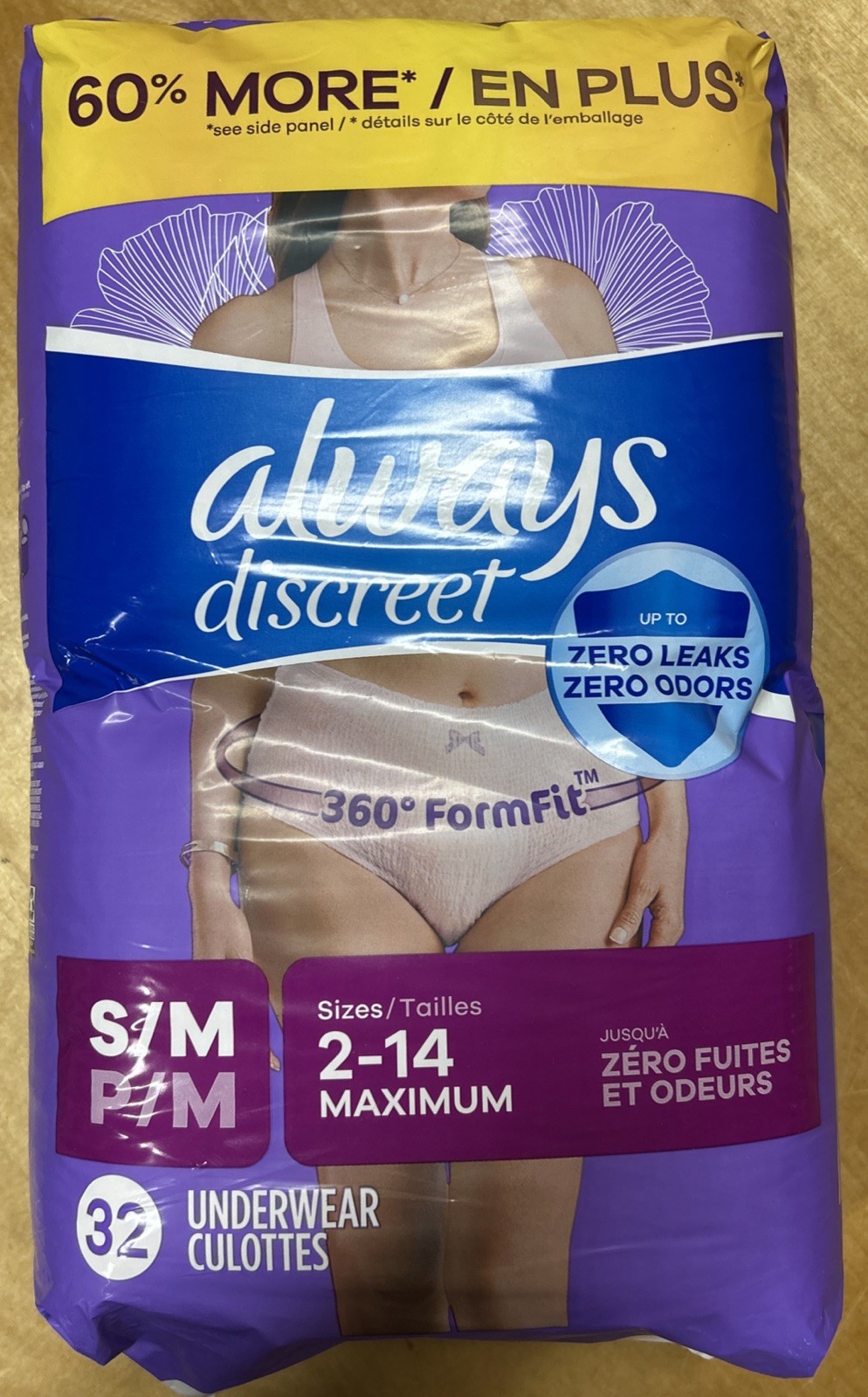 Always Discreet Underwear,(32 Count)2-14 Max, Small/Medium…