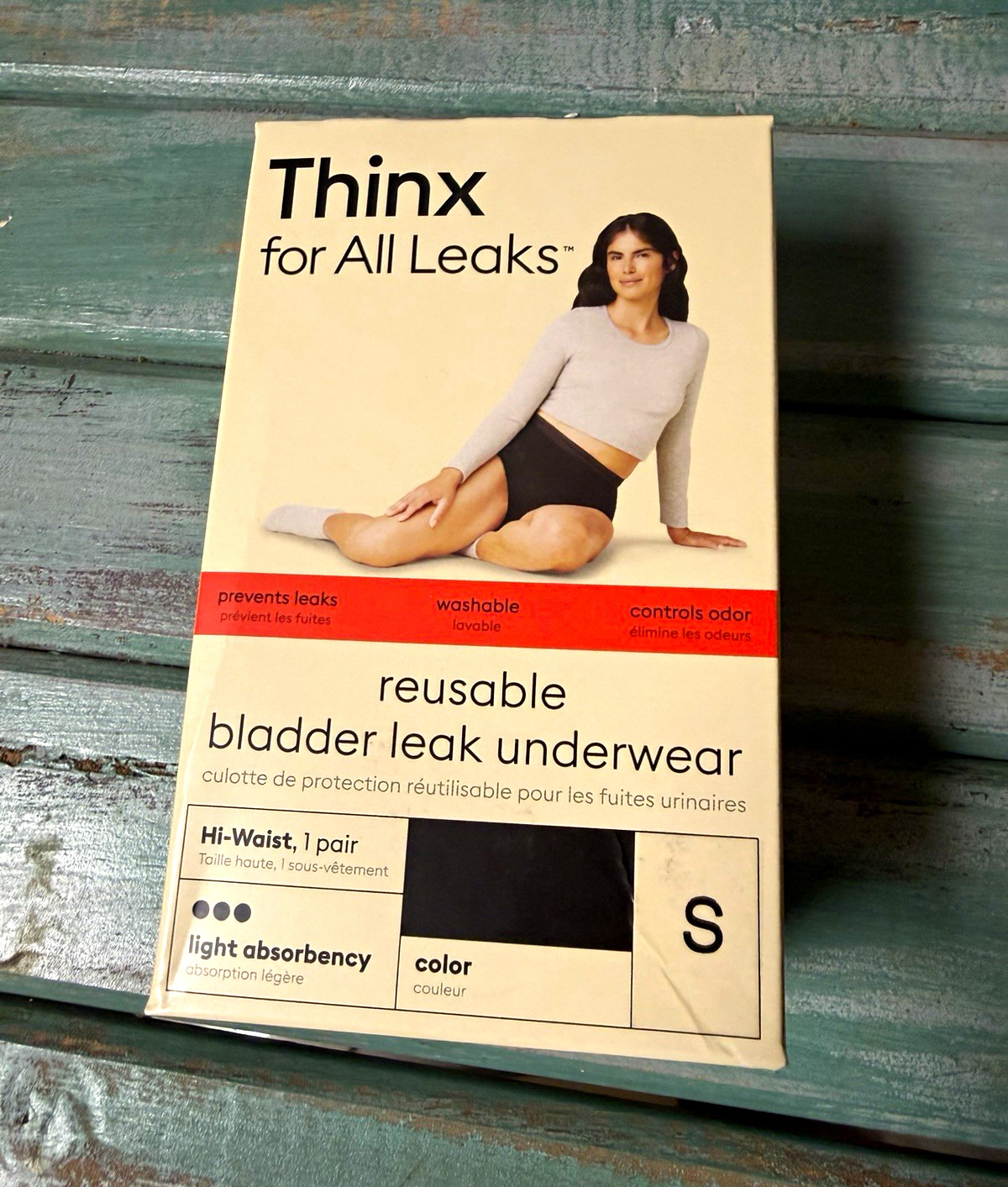 Thinx Hi-Waist Reusable Bladder Leak Underwear Light Absorbency Black S