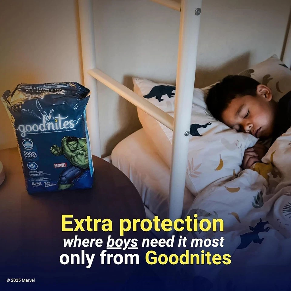 Goodnites Boys’ Nighttime Underwear, Size XXL (120-165 Lbs), 24 Ct (2 Packs of 1