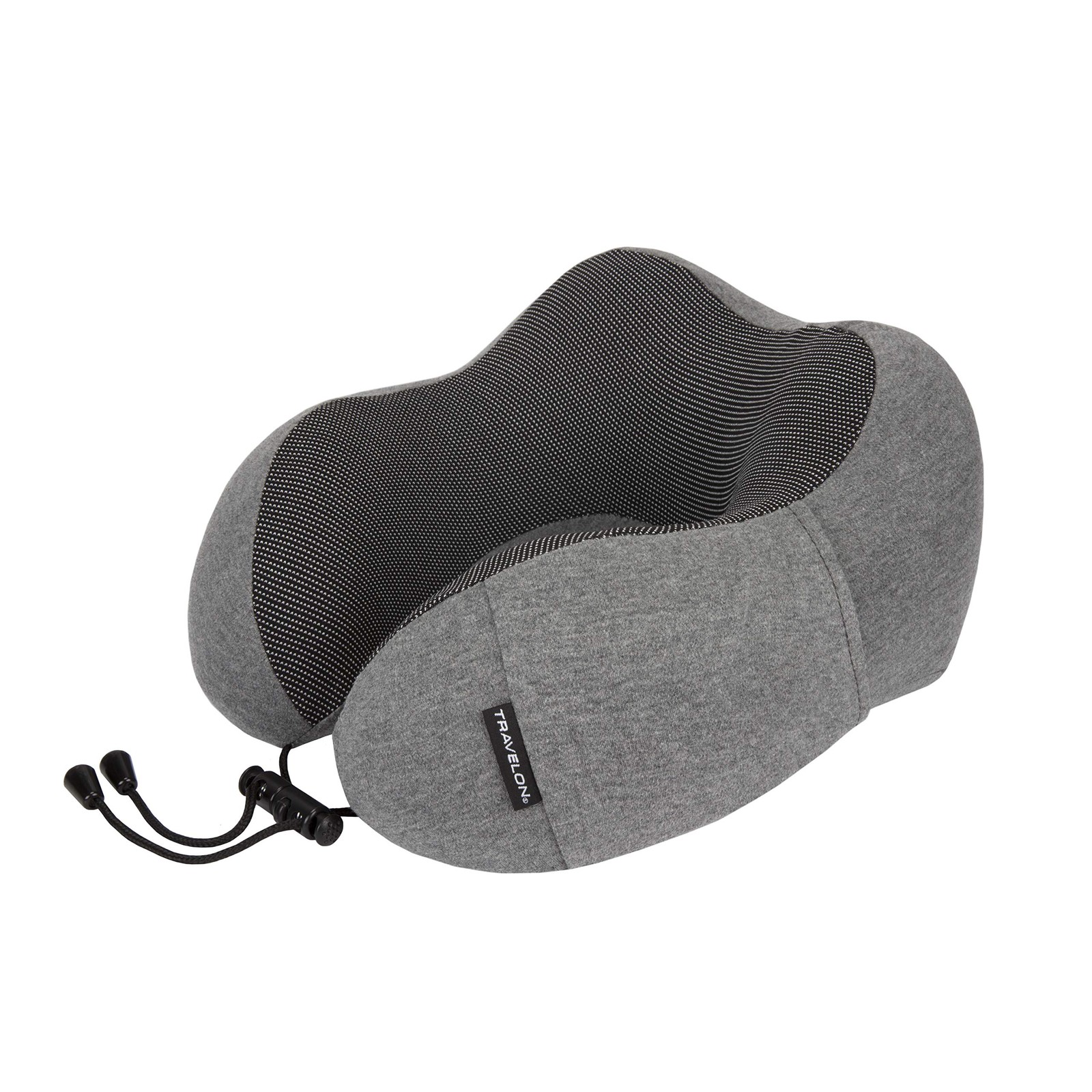 Travelon Contoured Memory Foam Travel Pillow One Size, Charcoal