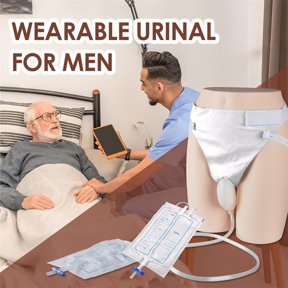 Reusable Silicone External Urine Catheter Collector Bag Wearable Urinal Bag Aids