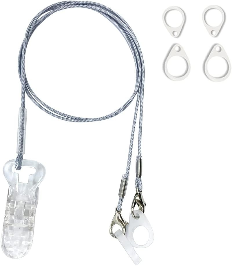 Secure BTE Hearing Aid Clips for Adults & Kids with Adjustable Silicone Loops