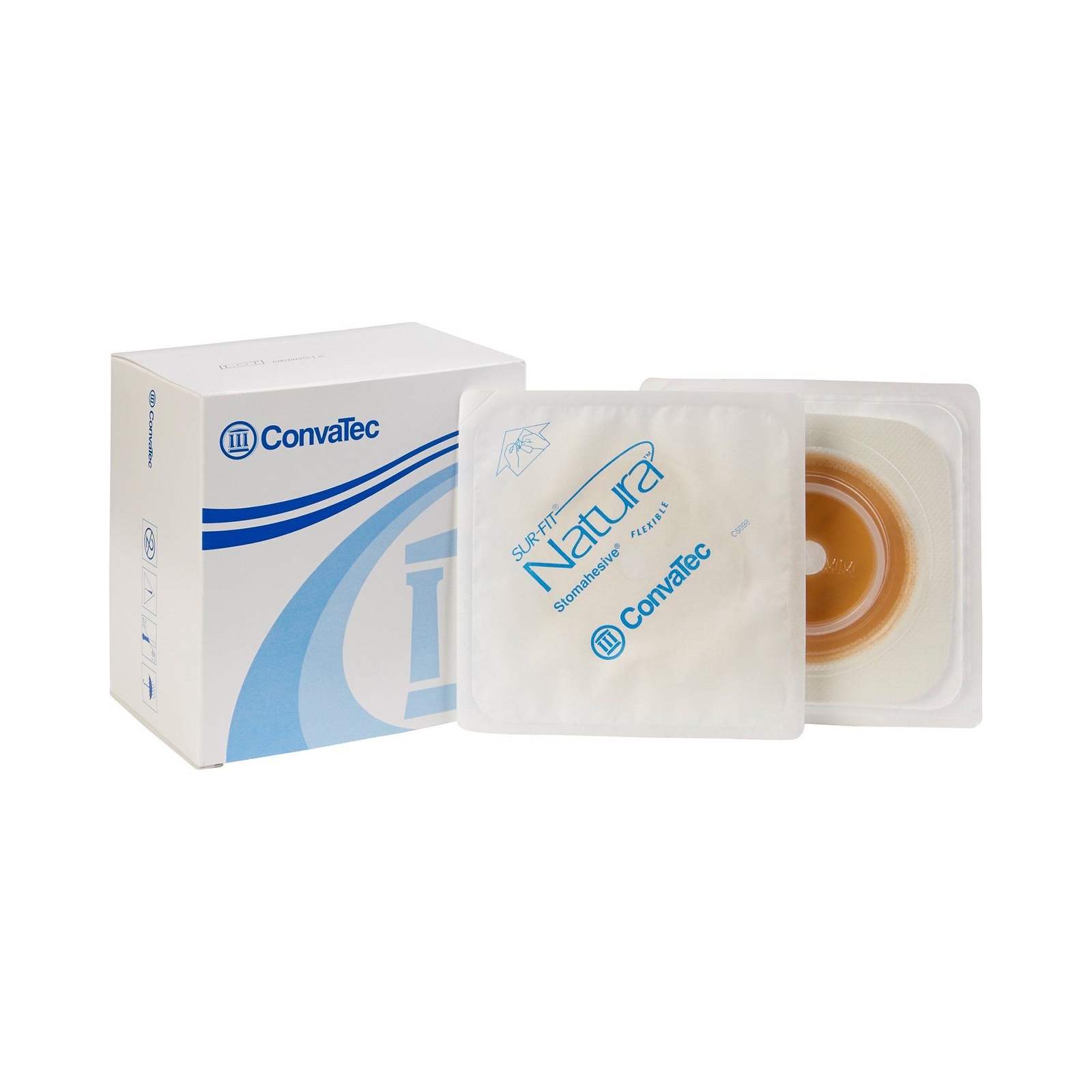 Sur-Fit Natura Colostomy Barrier With Up to 1-1 Inch Stoma Opening, White