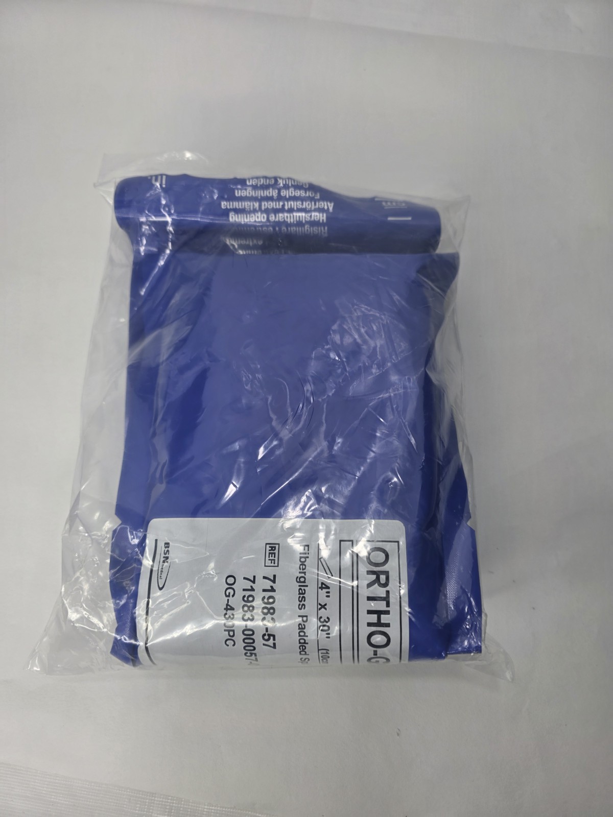 Ortho-Glass Fiberglass Padded Splint – Pre-Cut 4″ x 30″ (10 cm x 76 cm) Exp 28