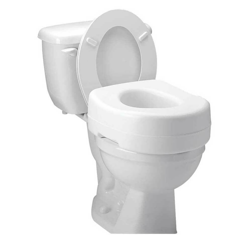 Carex Economy Raised Toilet Seat, 5.5” White, 300 lb Capacity – 1 Count