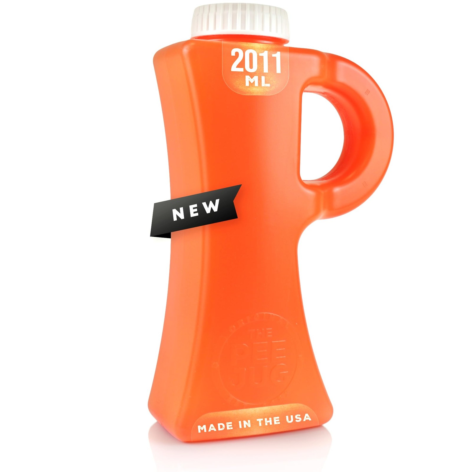 The Original Pee Jug – 2011mL (68oz) Leak & Spill-Proof Portable Orange