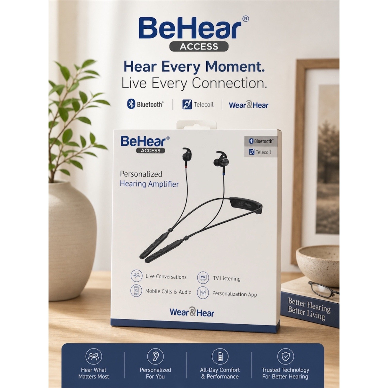 BeHear ACCESS Personalized Hearing Amplifier – New In Box