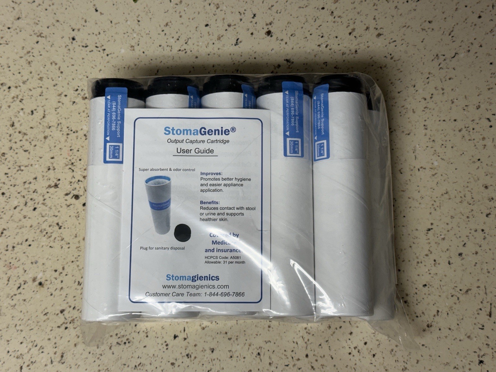 Stomegienics StomaGenie 1-1/4” 30mm 12016P Ostomy Cartridge 10 Pack Lot Of 12