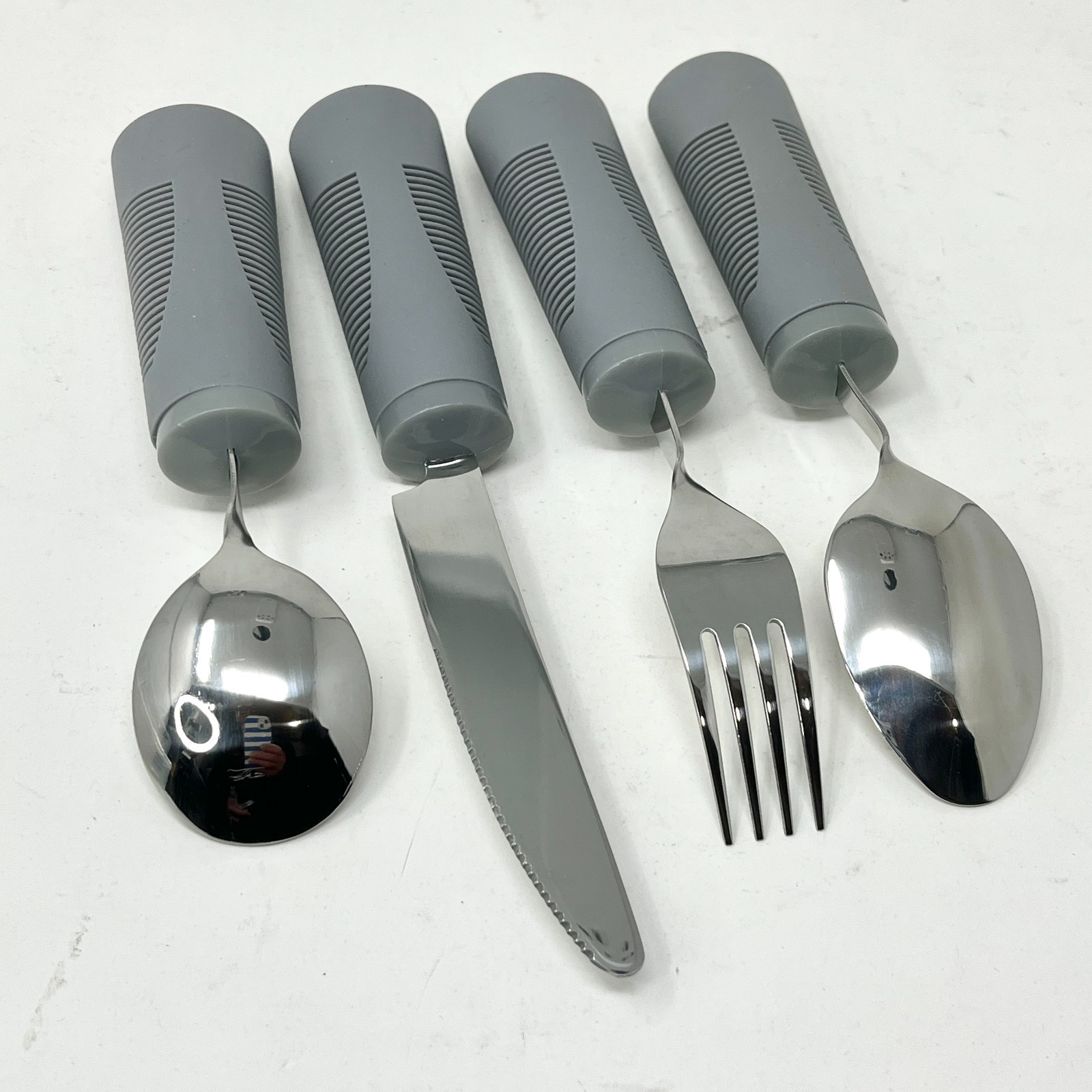 Special Supplies Adaptive Utensils Stainless Steel Knife Fork Spoon 4-Piece Set