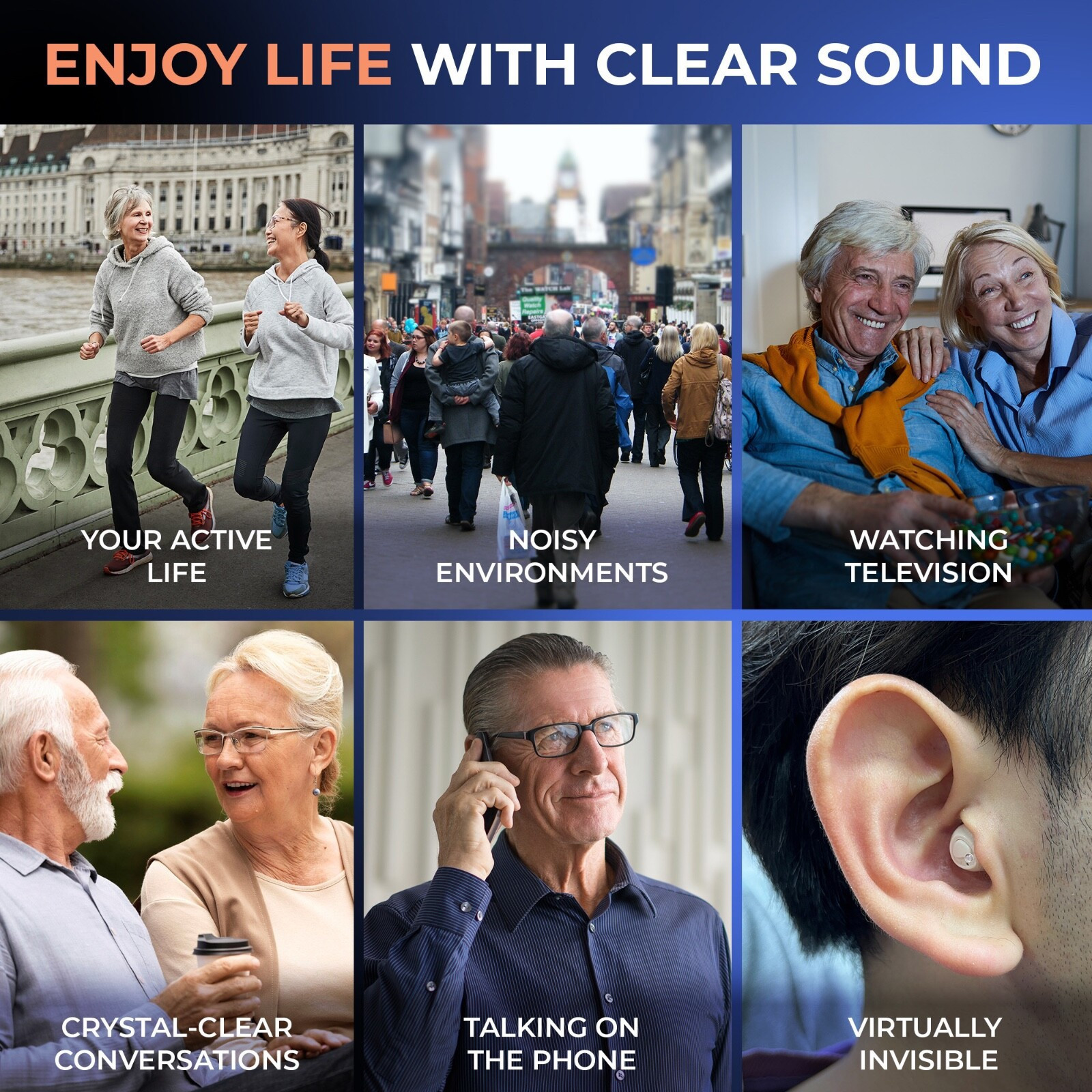 Hearing Aids Rechargeable UV Case Digital Noise Canceling