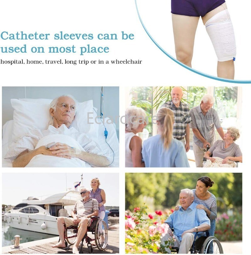 2Pcs Catheter Leg Bag Holder soft Fabric breathable Sleeves Urine Unisex