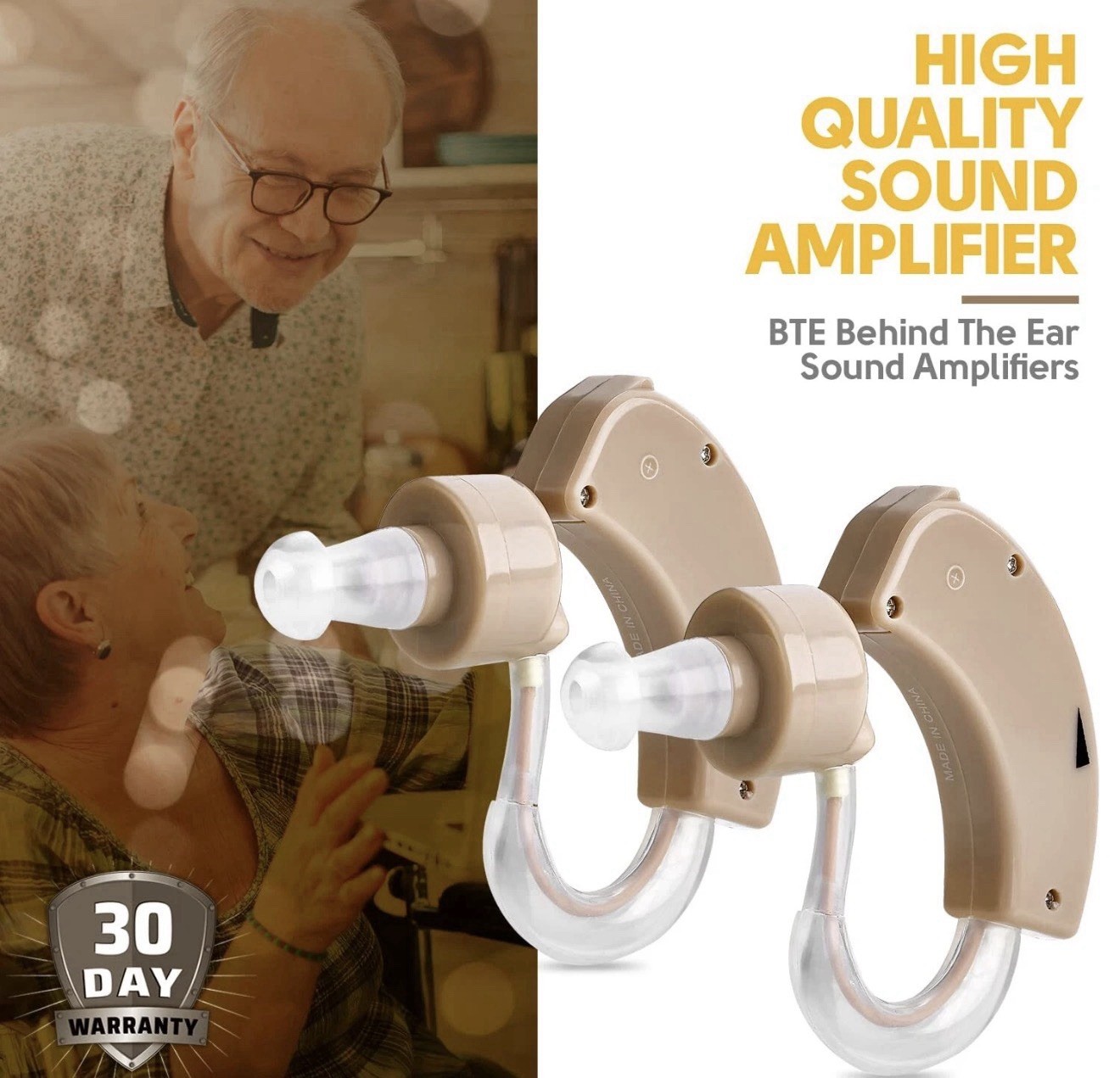 Set 2 Aparatos Auditivos Para Sordos Audifonos Ancianos Oidos Amplificador NUEVO