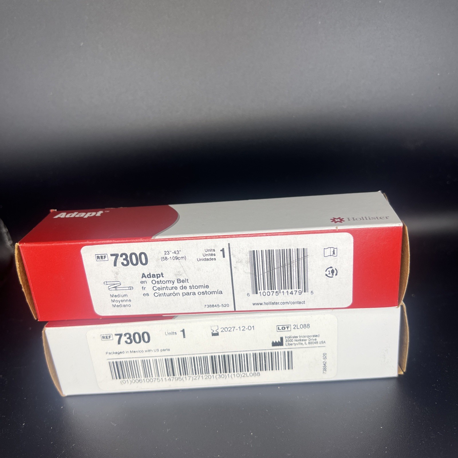 2 Hollister 7300 Adapt Adjustable Ostomy Belts 23″ to 43″ Waist