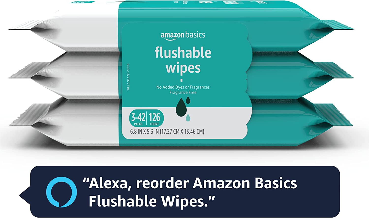 Amazon Basics Adult Wet Wipes Flushable Formulated without Fragrance, 126 Count